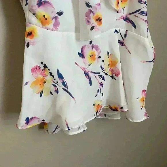 Parker Floral‎ Flowy Tank Top White Size Large - Picture 5 of 10